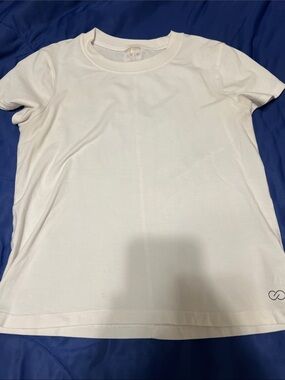 Kids White Short Sleeve Tee with Subtle Logo